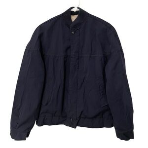 Vintage 70s-80s Lake Forest Custom Quality Sherpa Lined Navy Bomber Jacket // 40